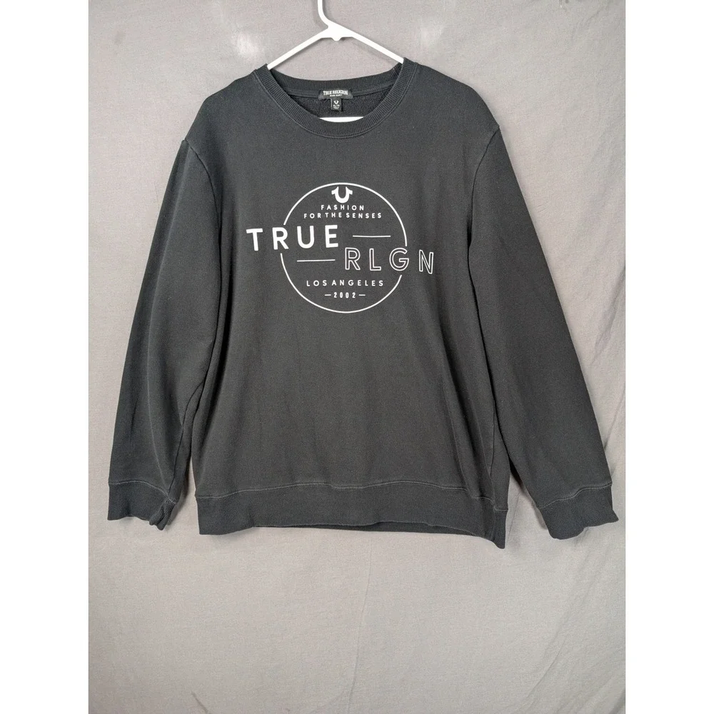 True Religion Mens Halo Graphic Sweatshirt Black Size XL